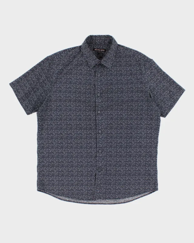 Vintage Men's Blue Patterned Michael Kors Button Up Shirt - XL sold by Rokit