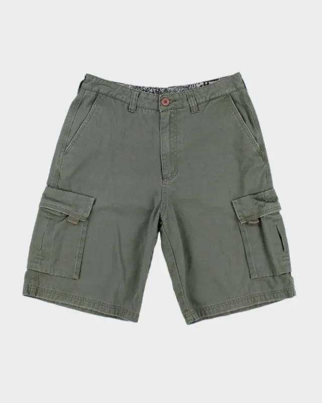00s Quiksilver Khaki Green Cargo Shorts - W32 sold by Rokit
