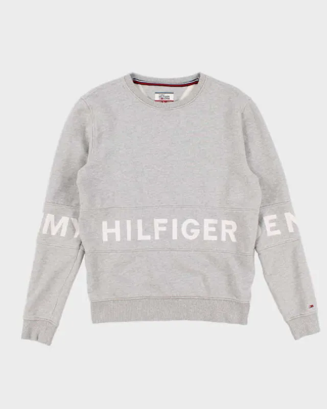 Mens Hilfiger Grey Pullover Sweatshirt - S sold by Rokit