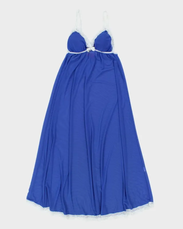 Y2k 00s Vewzeel Blue Mesh Slip Dress - M sold by Rokit