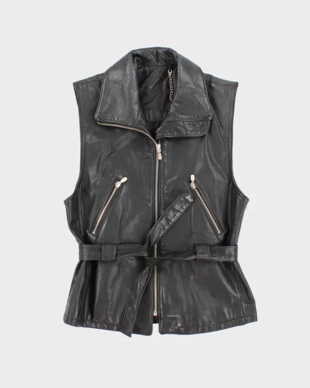 Vintage Belted Leather Vest - S sold by Rokit