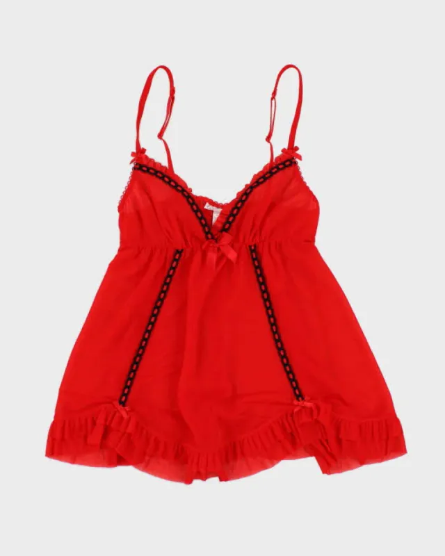 Y2k 00s La Senza Mesh Red Cami Top - XS sold by Rokit