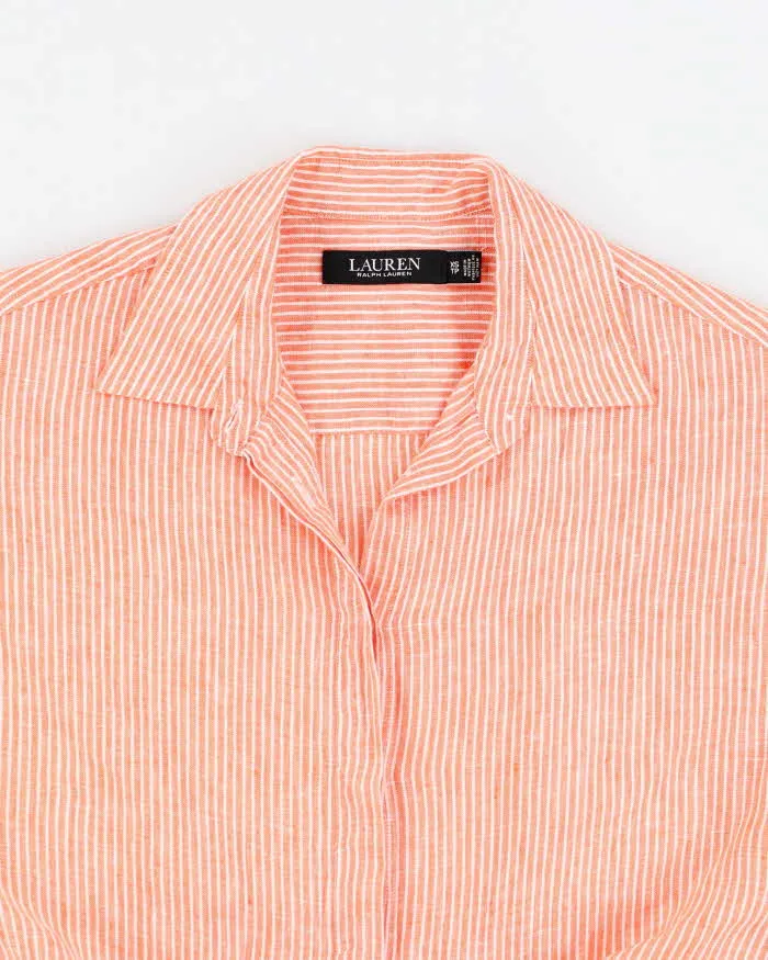 Ralph Lauren Orange Striped Blouse With Tie Detail - XS sold by Rokit product image thumbnail 3