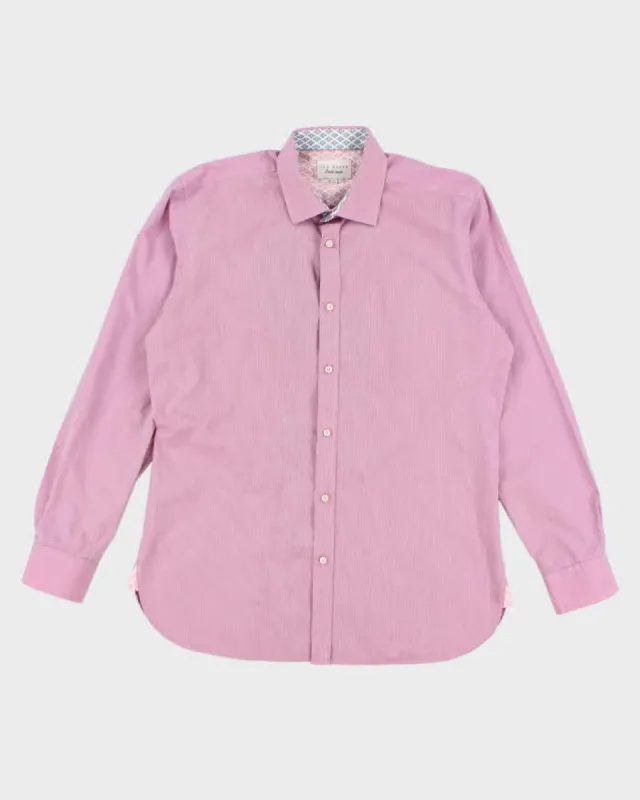Mens Ted Baker Endurance Pink Stripped Formal Shirt - L/16 sold by Rokit