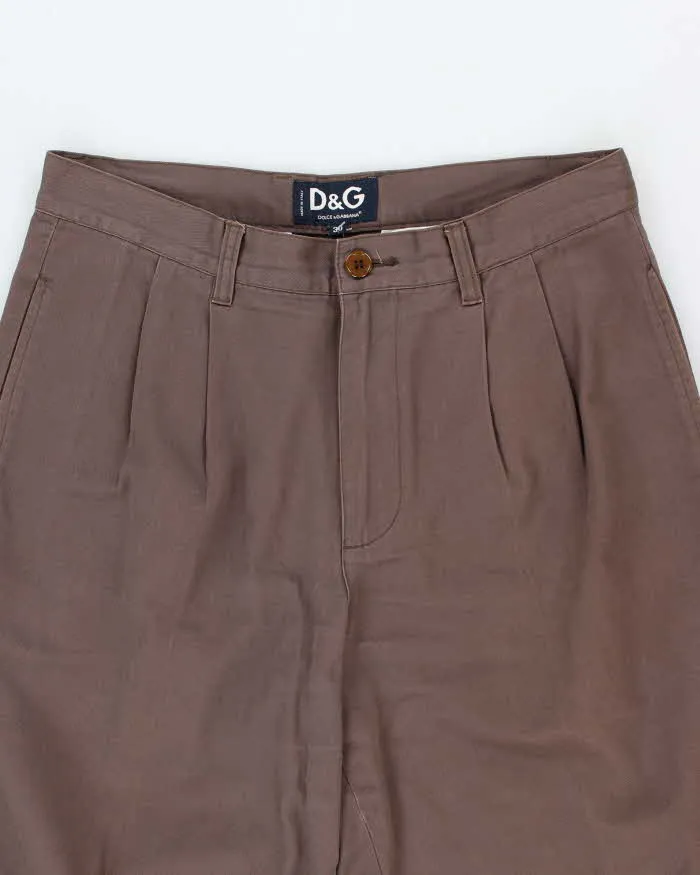 Men's Vintage Brown Dolce And Gabbana Pleated Trousers - W30 L30 sold by Rokit product image thumbnail 3