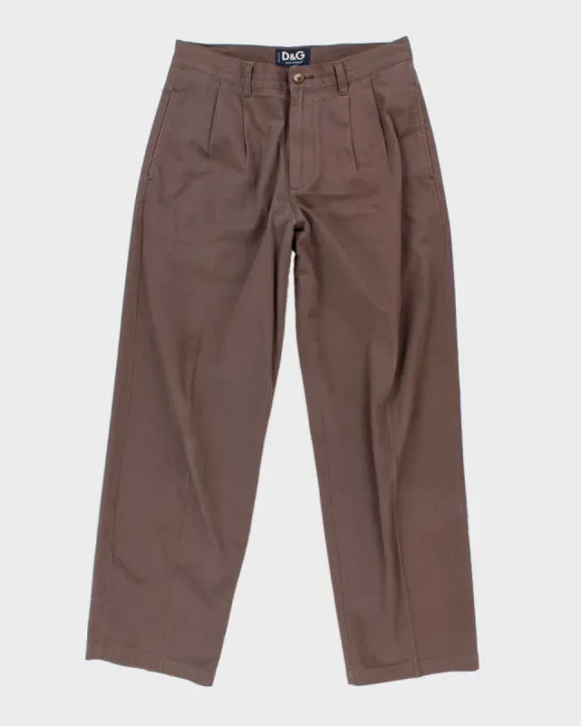 Men's Vintage Brown Dolce And Gabbana Pleated Trousers - W30 L30 sold by Rokit