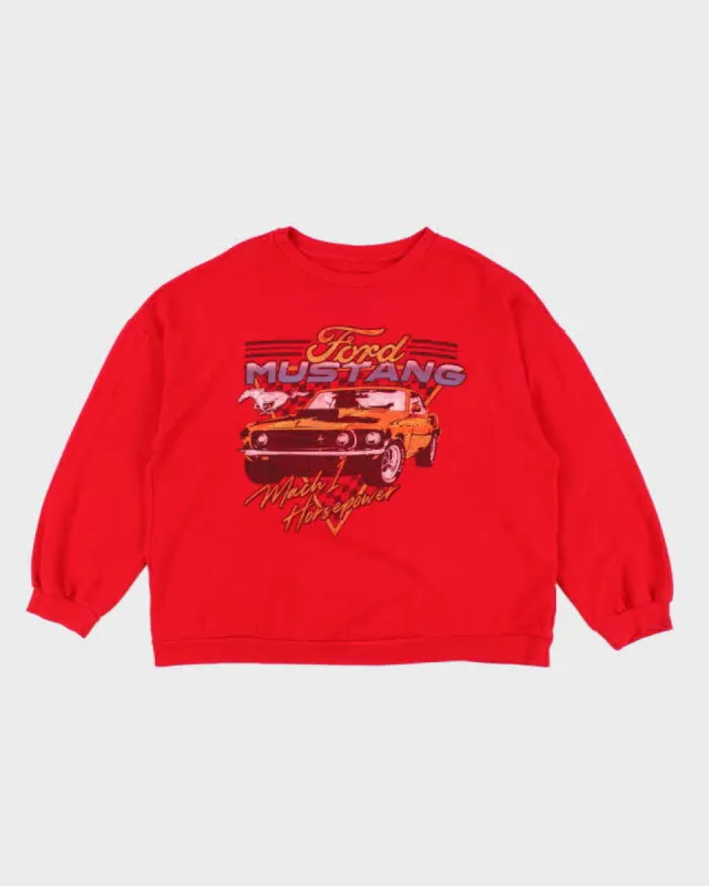 Vintage Men's Red Ford Graphic Sweatshirt - L made by Rokit