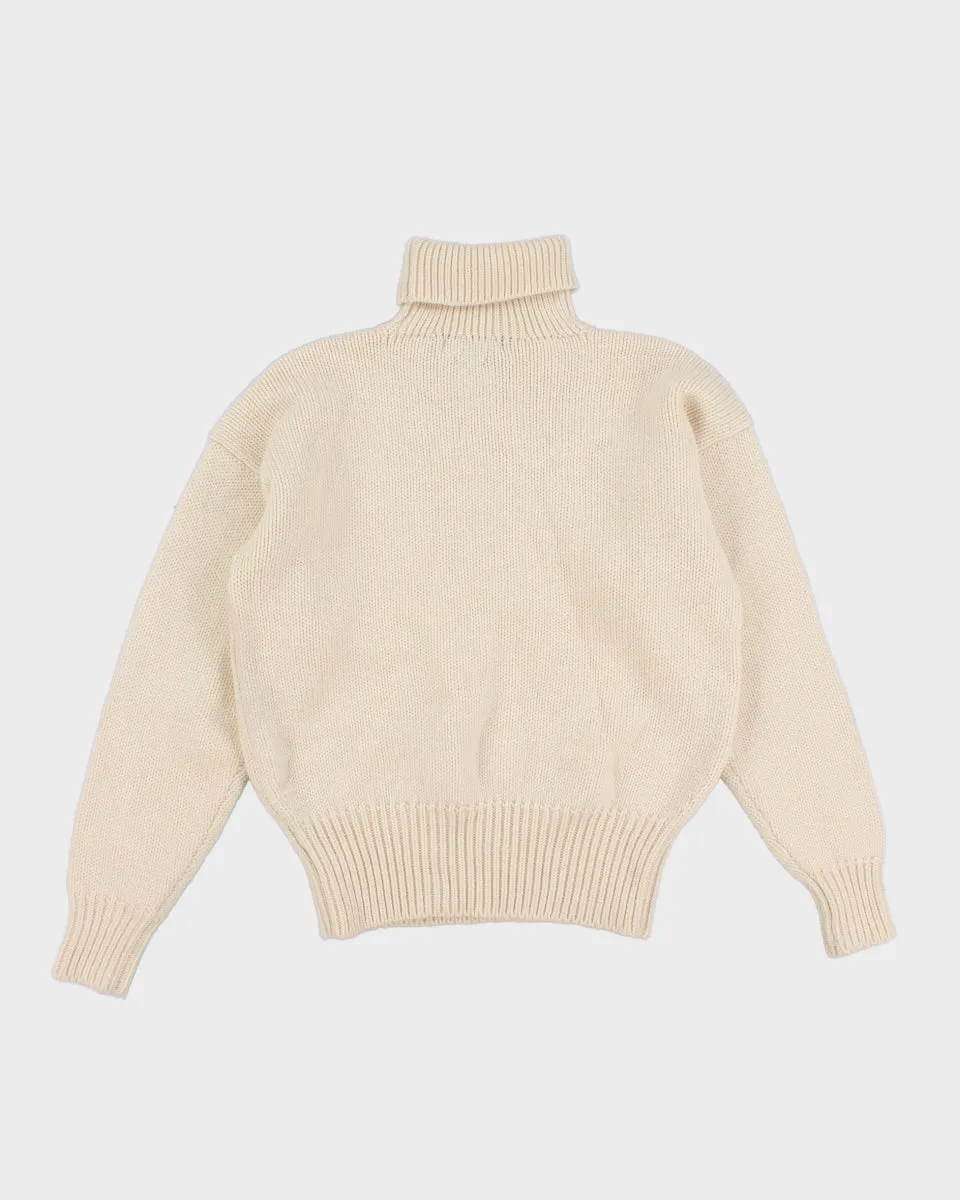 Womens White Ralph Lauren Chunky Wool Turtleneck Jumper - XL sold by Rokit product image thumbnail 2