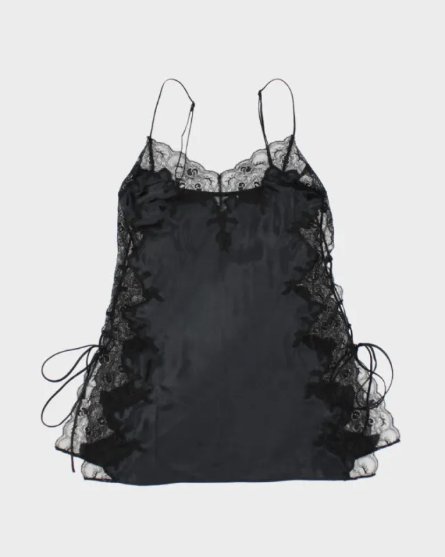 Y2k 00s La Senza Black Lace Up Dress - S sold by Rokit
