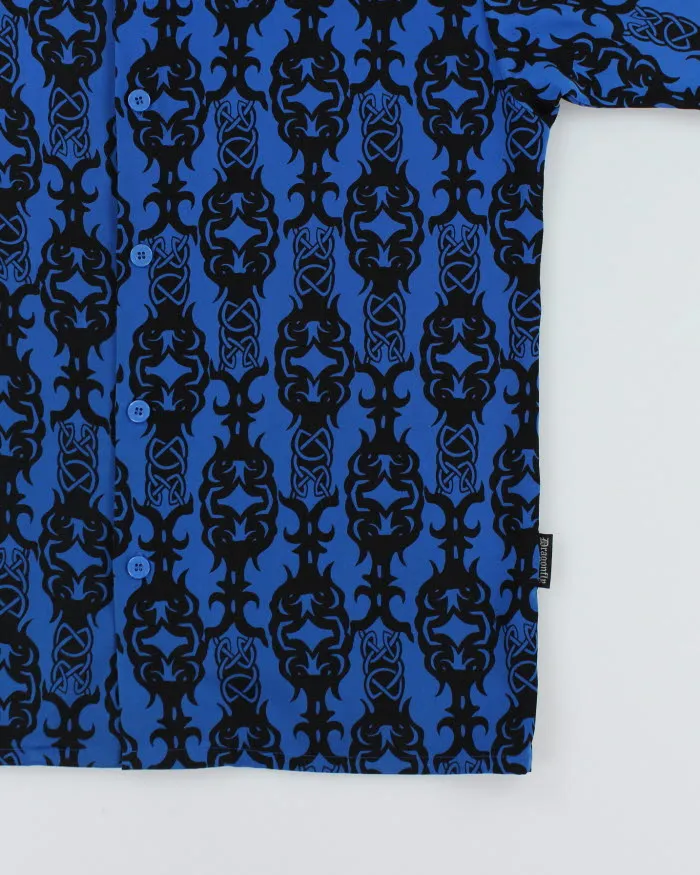 Vintage 90s Dragonfly Blue Patterned Short Sleeve Shirt - M sold by Rokit product image thumbnail 4