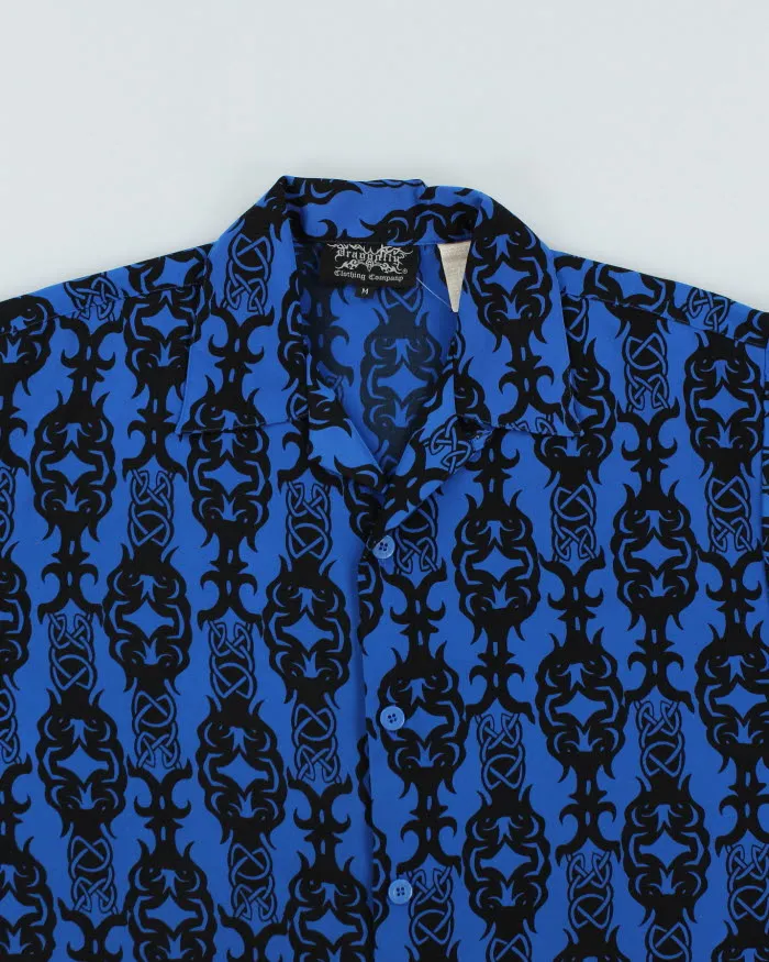 Vintage 90s Dragonfly Blue Patterned Short Sleeve Shirt - M sold by Rokit product image thumbnail 3