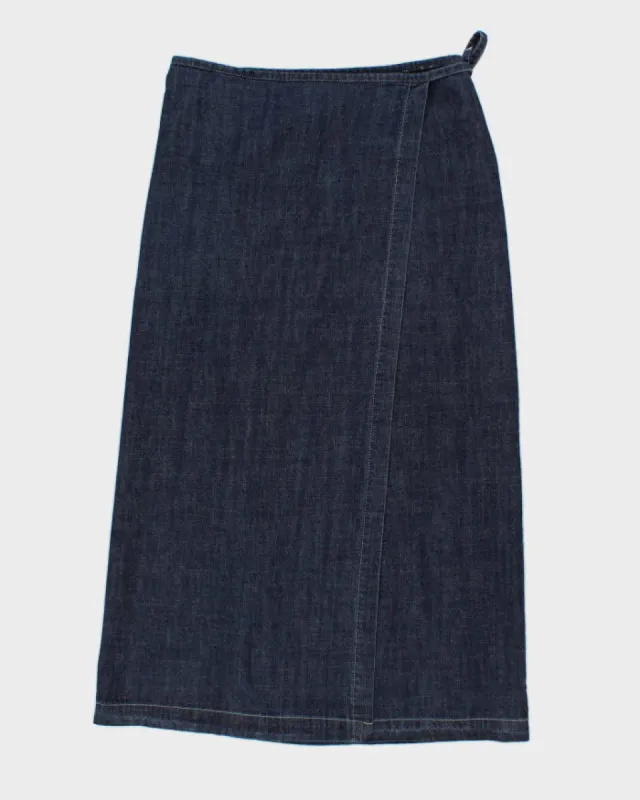 00s Mavi Denim Wrap Midi Skirt - S sold by Rokit