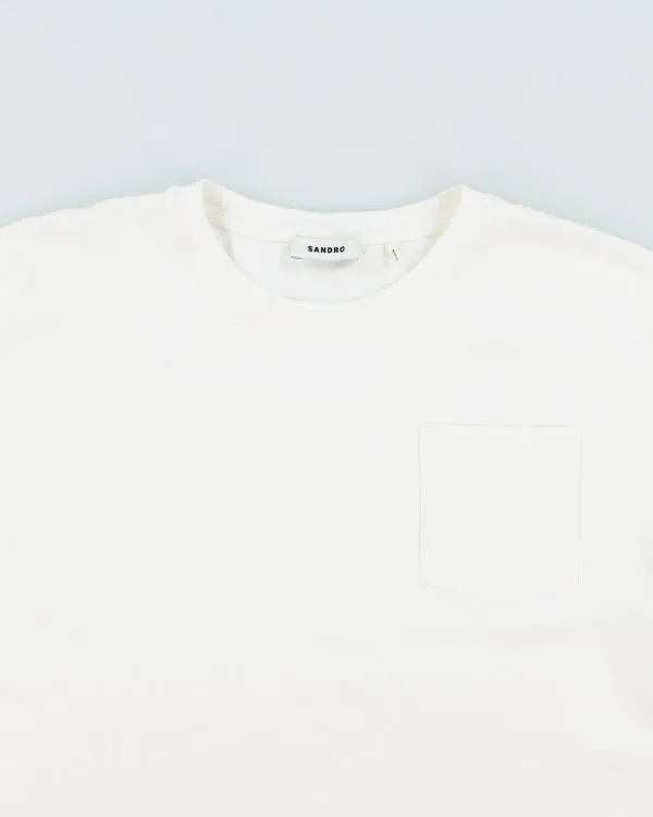 Sandro White Cropped T-shirt - M sold by Rokit product image thumbnail 3