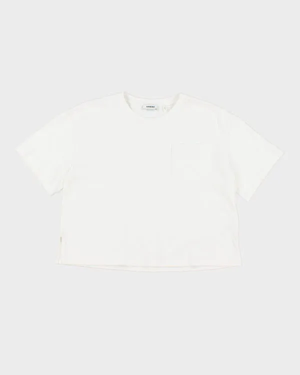 Sandro White Cropped T-shirt - M sold by Rokit