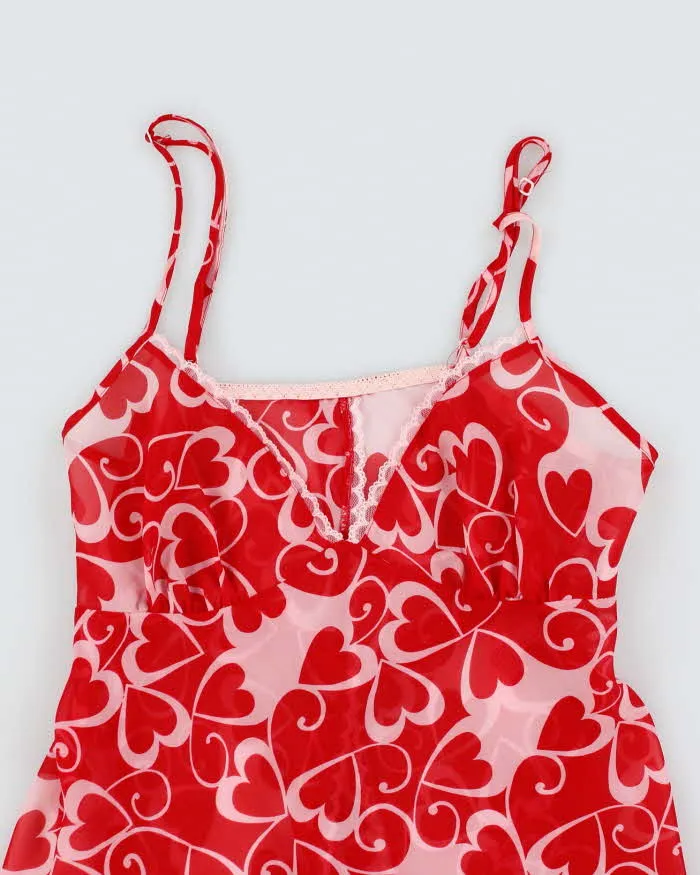 Y2k 00s Heart Print Mesh Cami - S sold by Rokit product image thumbnail 3