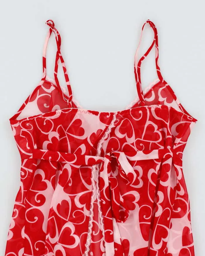 Y2k 00s Heart Print Mesh Cami - S sold by Rokit product image thumbnail 4