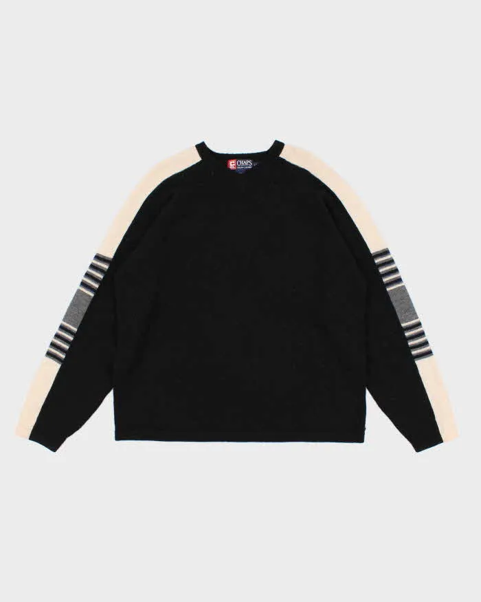 Vintage Mens Black Chaps Knit Sweater - L sold by Rokit