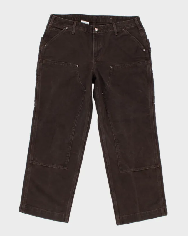 Vintage Carhartt Brown Double Knee Workwear Trousers - W36 L30 sold by Rokit
