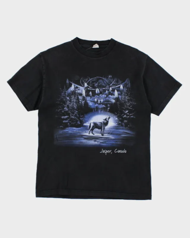 Vintage 90's Howling Wolf T-Shirt - M sold by Rokit
