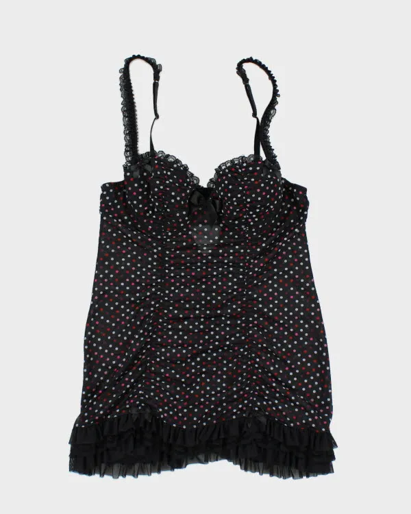 Y2k 00s La Senza Polka Dot Ruffle4 Top - M sold by Rokit