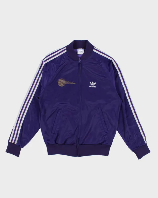 70s/80's Vintage Woman's Purple Adidas ATP Baseball Zip Up Track Jacket - M made by Adidas