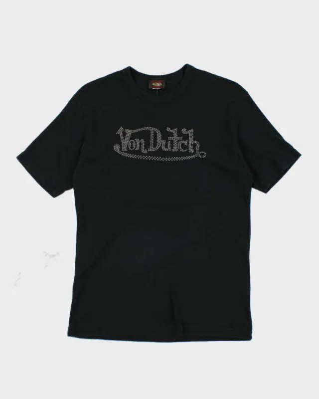 Vintage Y2K Von Dutch Sequin Spell Out T-Shirt - OS sold by Rokit