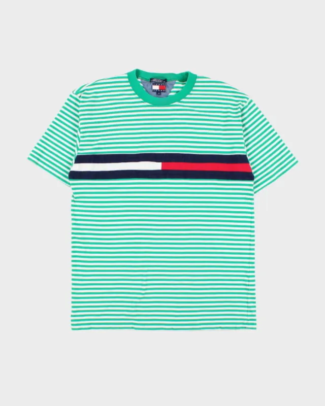 Vintage 90s Tommy Jeans Striped T-Shirt - M sold by Rokit