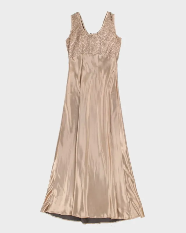 00s Blondie and Me Evening Bronze Champagne Dress - M sold by Rokit