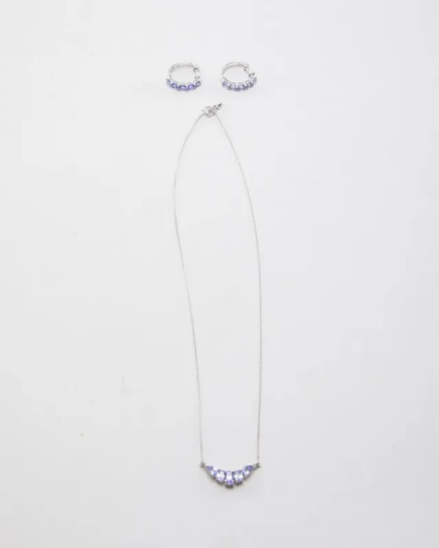 925 Silver Dainty Necklace And Earring Set made by Rokit
