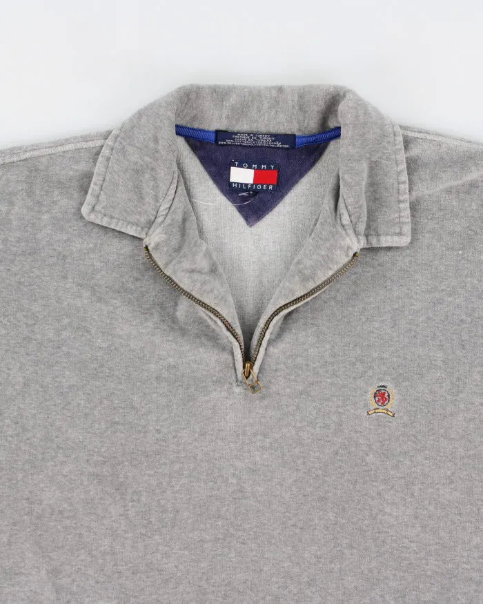 Vintage 90s Tommy Hilfiger Velvet Quarter Zip Sweatshirt - L sold by Rokit product image thumbnail 3