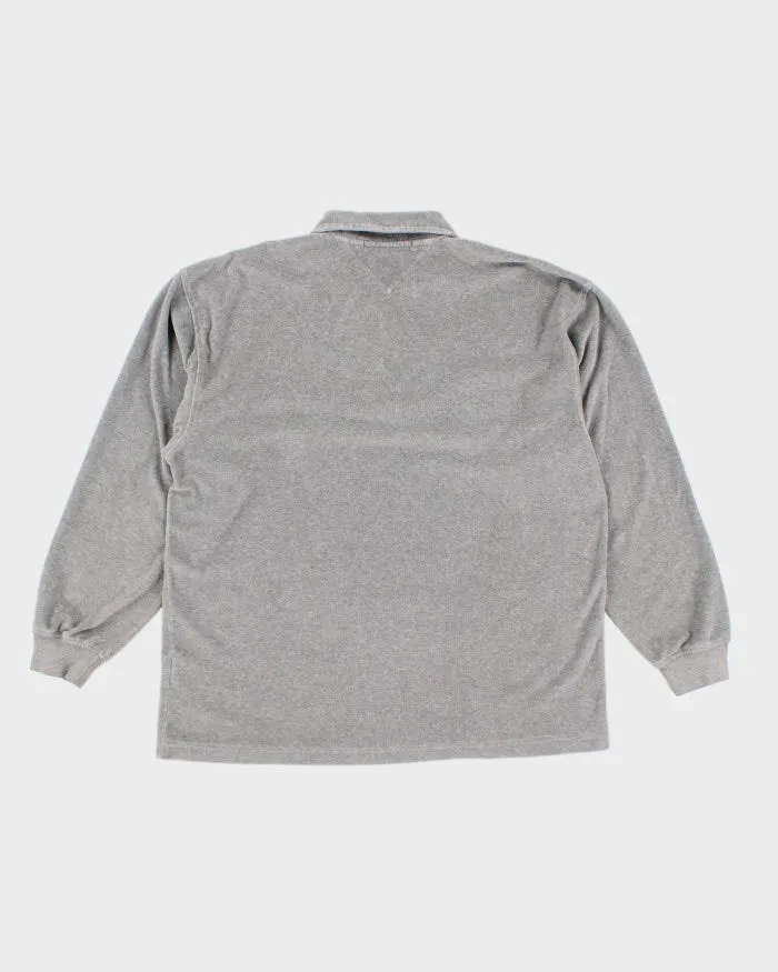 Vintage 90s Tommy Hilfiger Velvet Quarter Zip Sweatshirt - L sold by Rokit product image thumbnail 2
