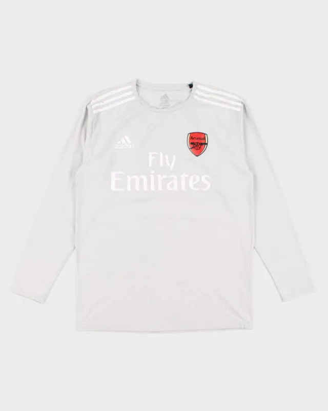 Mens Light Grey Adidas Arsenal Jersey T-Shirt - XXL sold by Rokit