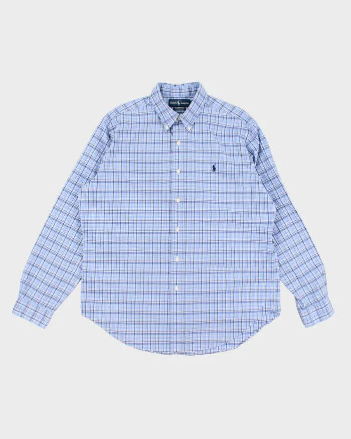Vintage 90s Ralph Lauren Blue Check Shirt - L sold by Rokit