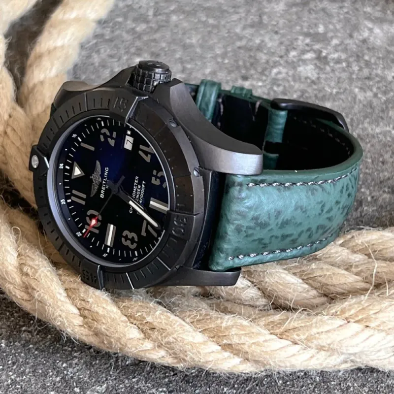 SUPER DEAL - KLOCKARMBAND - SAINT TROPEZ SHARK - RIVIERA GREEN made by Royal Straps