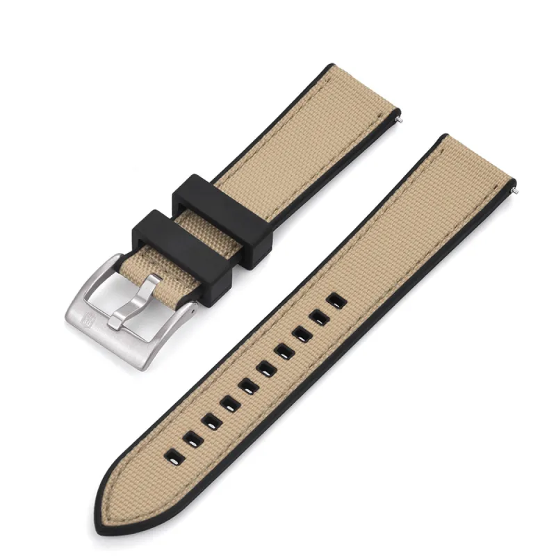 Sail Strap Hybrid - Sailcloth / Rubber Watch Strap - Sand sold by Royal Straps