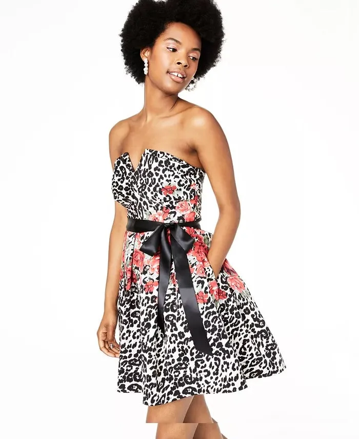 Teeze Me Women's Juniors' Strapless Fit & Flare Dress Black Size 3 sold by Ruumur product image thumbnail 3