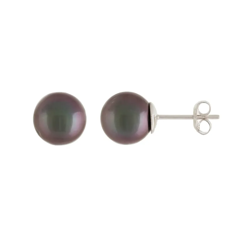 Splendid Pearls 8mm Tahitian Pearl Stud Earrings sold by Ruumur
