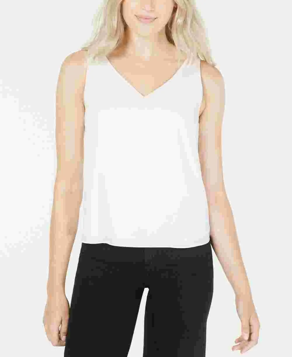 Leyden Women's Sleeveless V Neck Top White Size Large sold by Ruumur