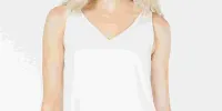 Leyden Women's Sleeveless V Neck Top White Size Large sold by Ruumur
