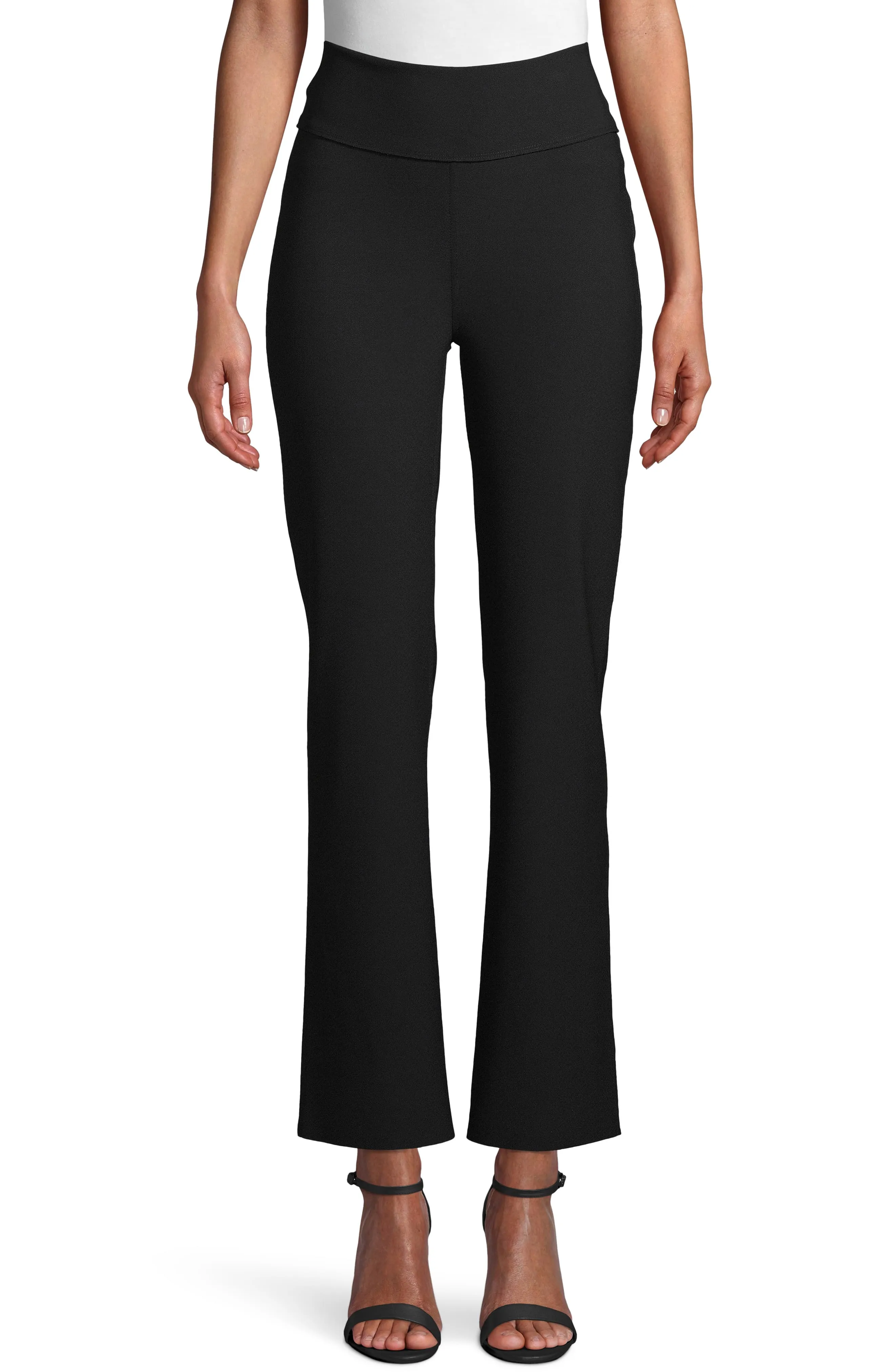 Anne Klein Women's Flare Ankle Crepe Pants Black Size Small sold by Ruumur product image thumbnail 4