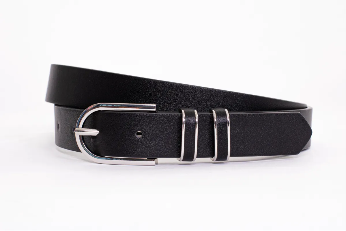 di firenze Narrow Belt With Double Loop And Elongated Buckle sold by Ruumur