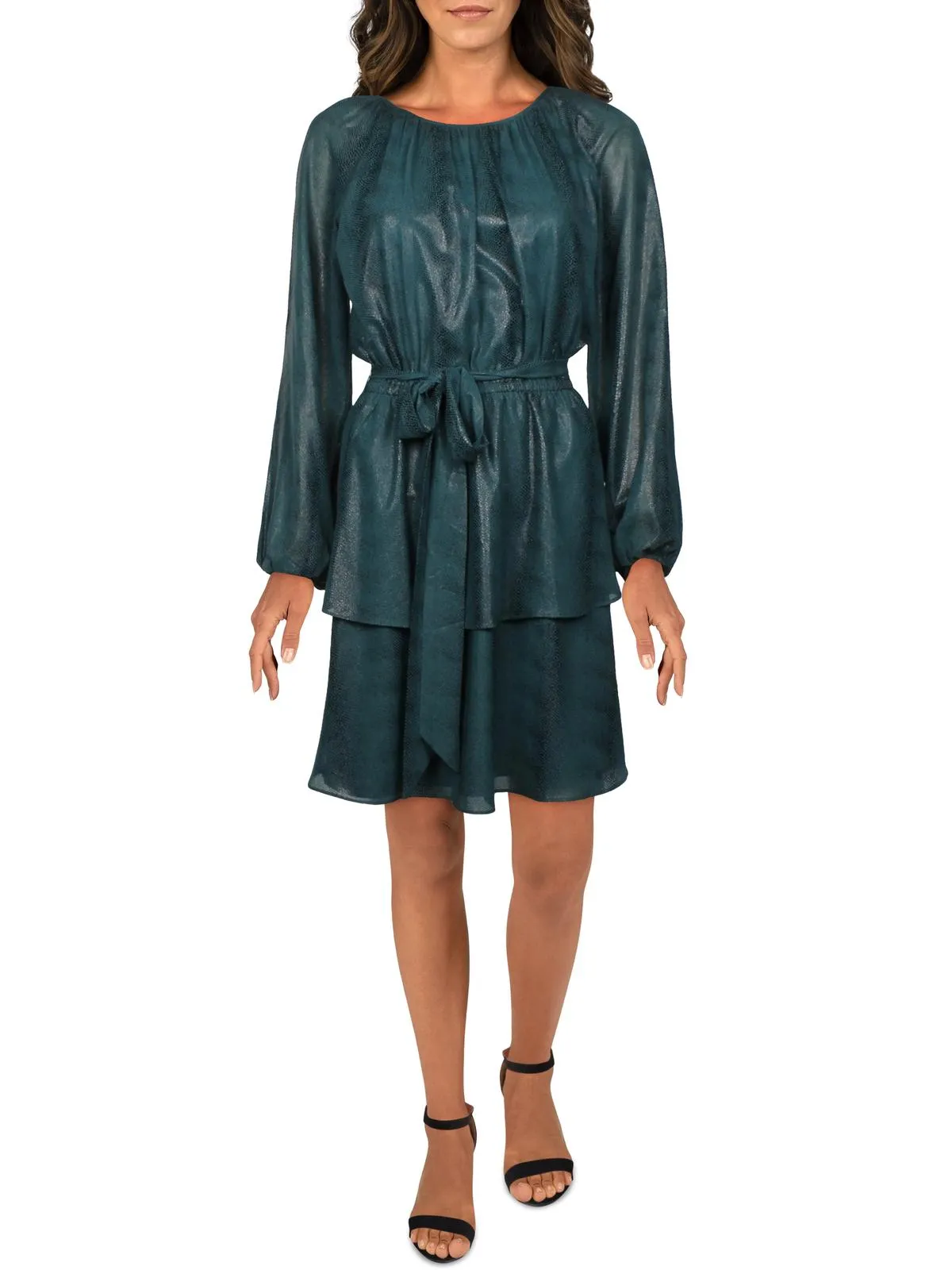 Rachel Roy Women's Rylee Tiered Printed Mini Dress Green Size Small sold by Ruumur