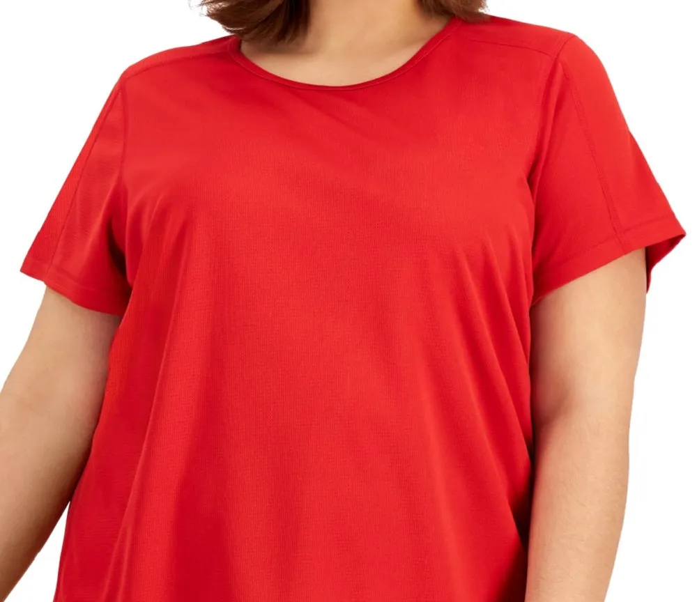 ID Ideology Women's Birdseye Mesh T-Shirt Red Size 1X sold by Ruumur product image thumbnail 2