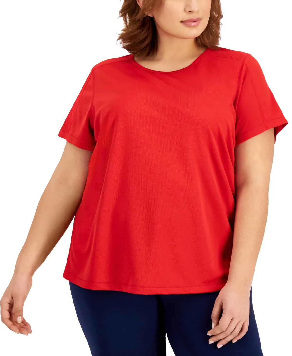 ID Ideology Women's Birdseye Mesh T-Shirt Red Size 1X sold by Ruumur