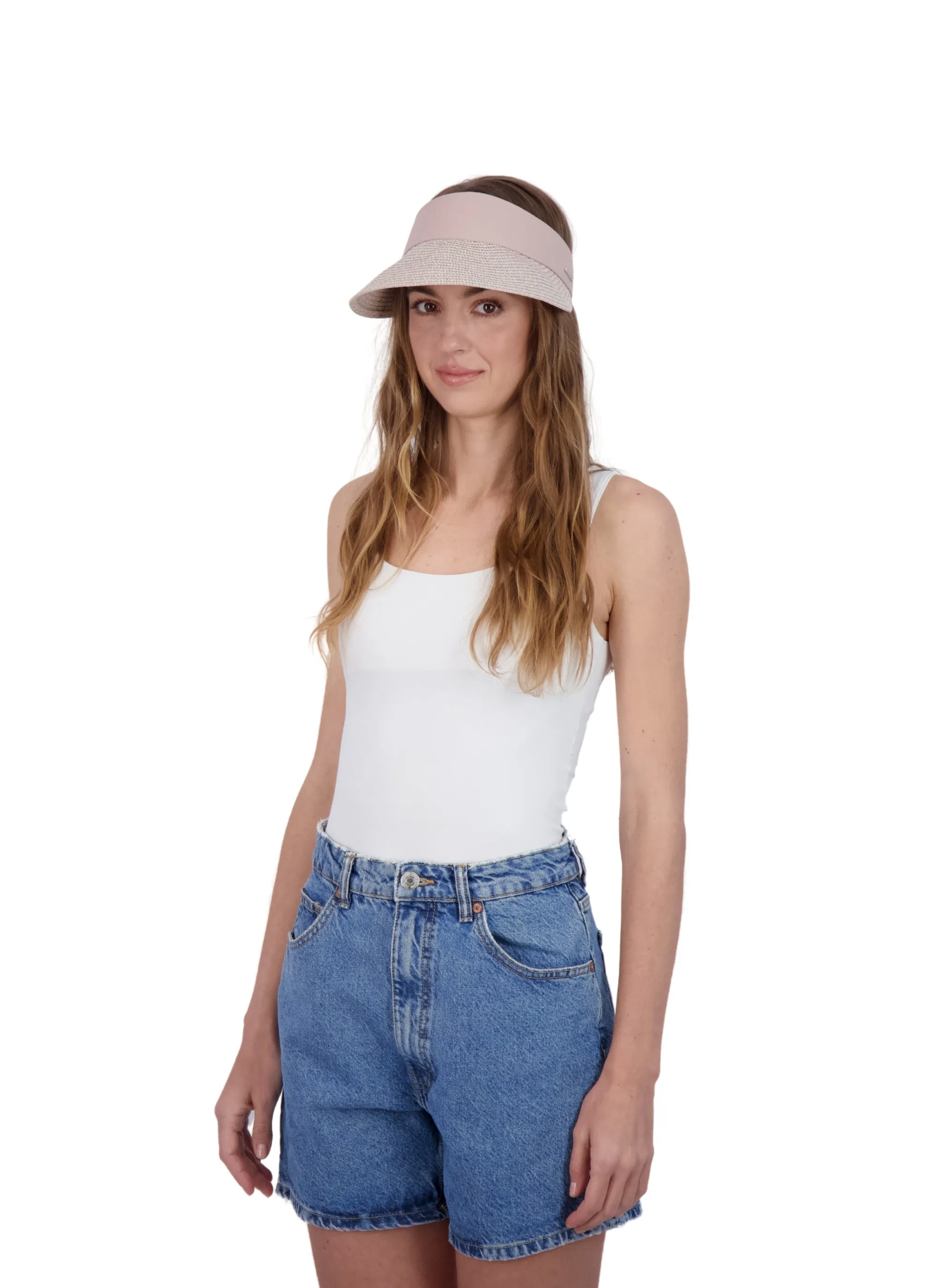 Tahari Women's Marled Straw Visor Hat with Fabric Band sold by Ruumur product image thumbnail 4