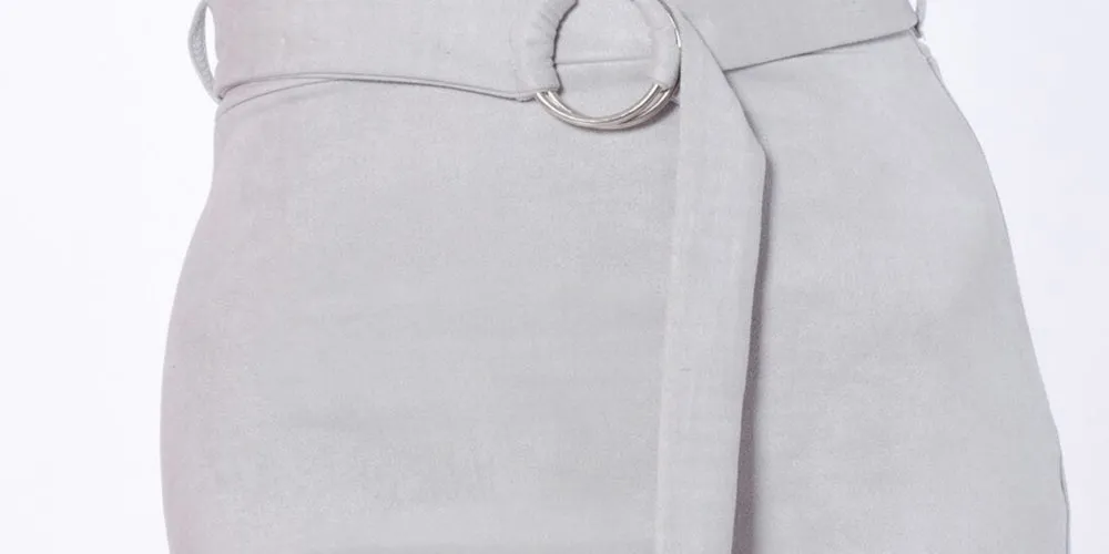 Lux La Women's Adjustable Waist Belt Heavy Suede Mini Skirt Silver Size XS sold by Ruumur product image thumbnail 2