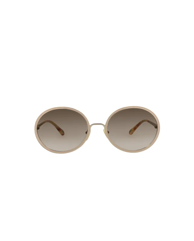 Chloe Round-Frame Metal Sunglasses, Style #  CH0100S-30012459004 sold by Ruumur
