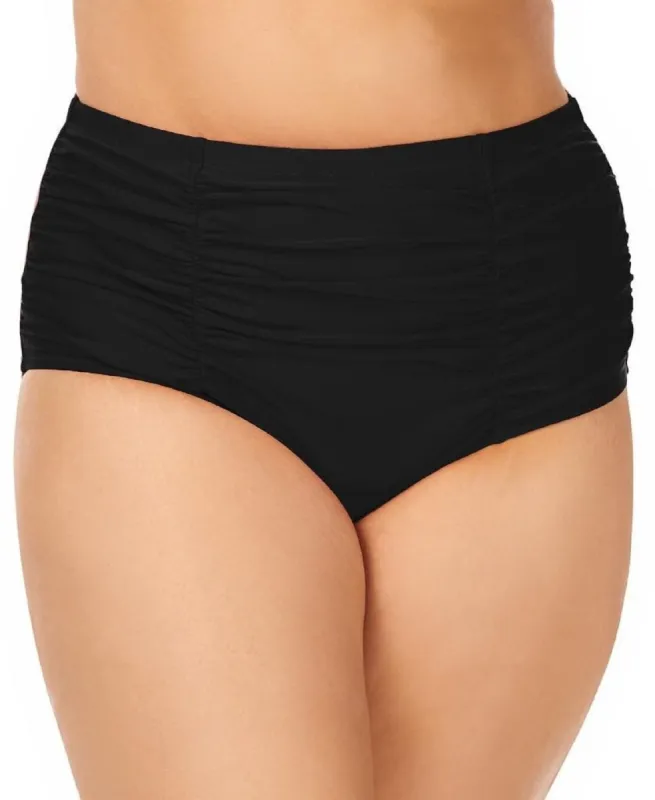 Island Escape Women's Plus High Waist Bikini Bottoms Swimsuit Black sold by Ruumur