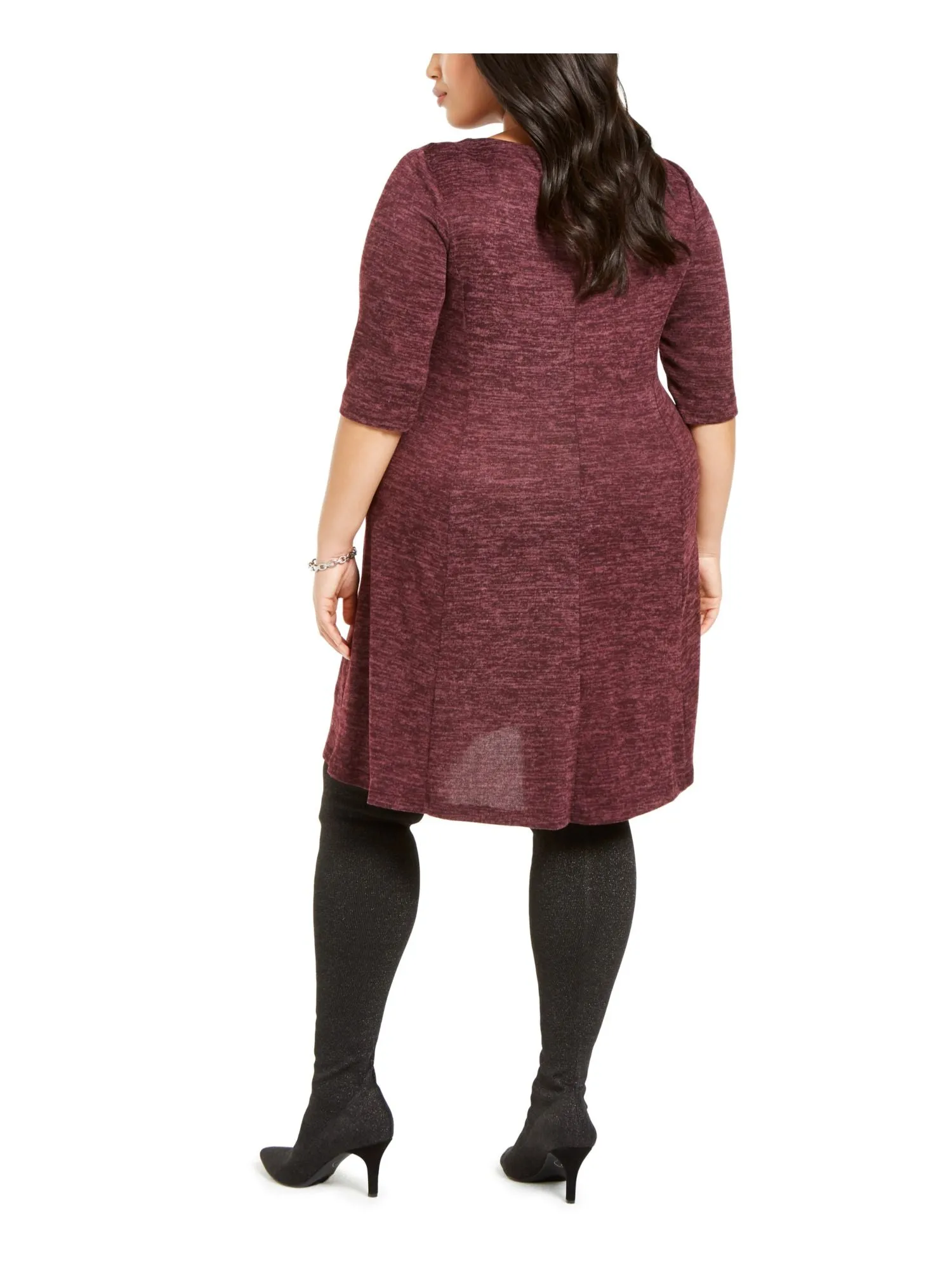 CONNECTED Women's 3/4 Sleeve Jewel Neck Above the Knee Fit + Flare Evening Dress Purple Size 22W sold by Ruumur product image thumbnail 2