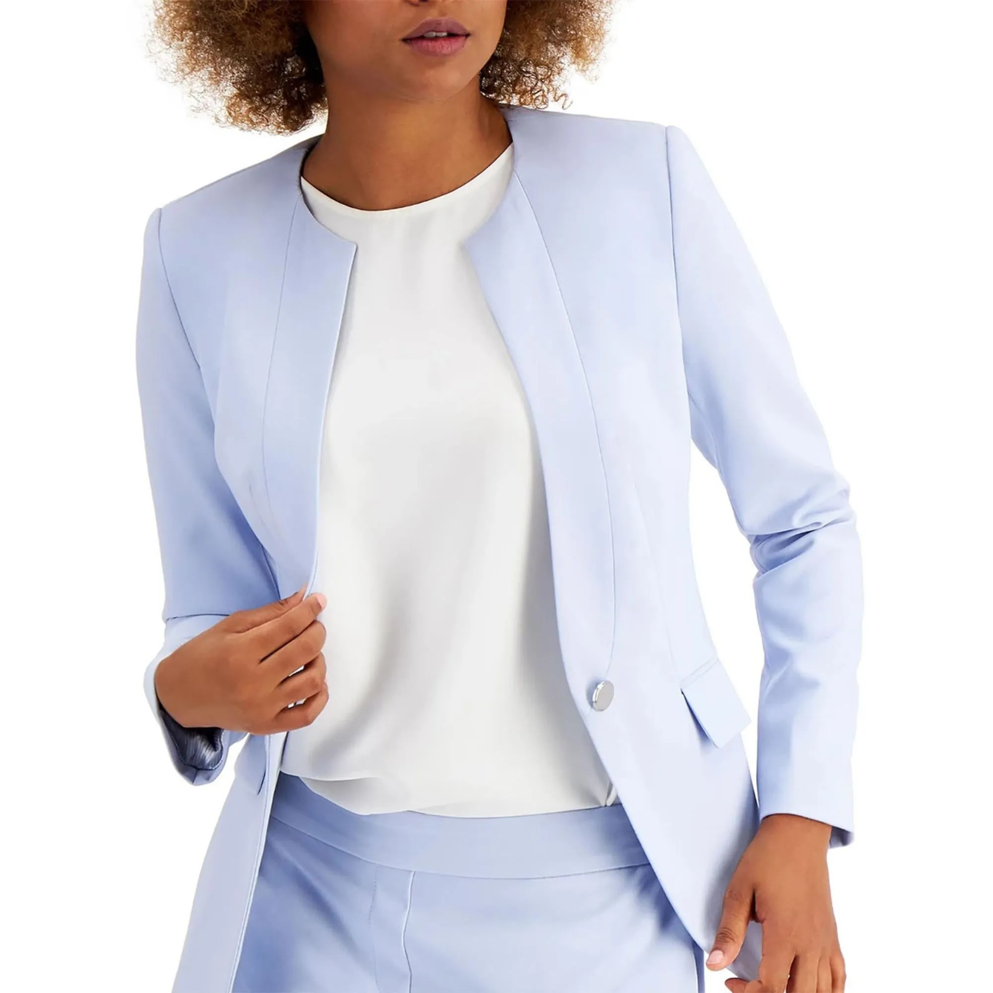 Calvin Klein Women's One Button Suit Separate Business Blazer Blue Size 0 sold by Ruumur product image thumbnail 4